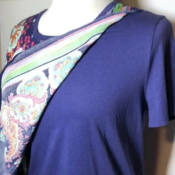 MAEVE by Anthropologie Purple Paisley Overlay Maddie Printed Top Women’s Size M - Picture 6 of 10